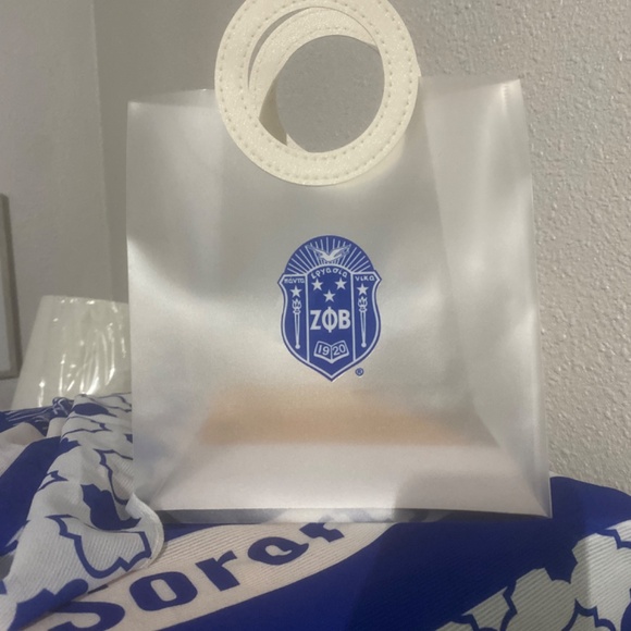 Zeta Phi Beta Frosted Clear gift bag or tote - Picture 3 of 4